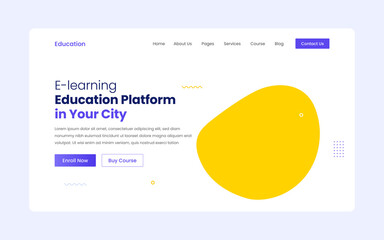 Wall Mural - Education website landing page ui template design. Creative and modern home page design