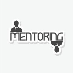 Sticker - Mentoring icon sticker isolated on white background