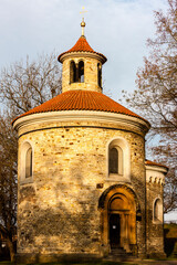 Fototapete - Rotunda of Saint Martin in Vysehrad, Prague, Czech Republic