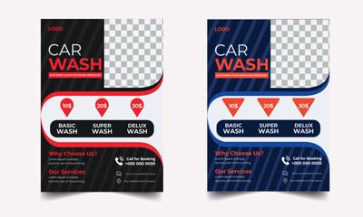 car wash flyer. car wash service flyer template design poster