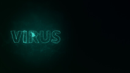 Aufkleber - Virus title with plexus effect. Connected lines with dots. Lines title plexus