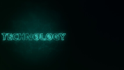 Poster - Technology title with plexus effect. Connected lines with dots. Lines title plexus