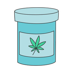 Sticker - cannabis jar doodle hand drawn