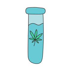 Sticker - cannabis lab doodle hand drawn