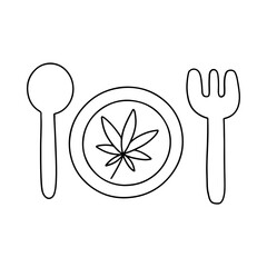 Sticker - cannabis food doodle hand drawn