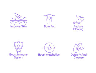Wall Mural - improve skin, burn fat, reduce bloating, boost the immune system, boost metabolism, detoxify and cle