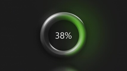 Aufkleber - Green loading ring in abstraction. Motion. Running loading up to a hundred percent .