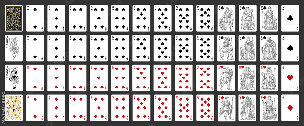 Set playing cards of the empire - edition number 5 - Poker playing cards, full deck.