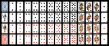 Fototapeta  - Classic playing cards - Poker set with isolated cards -Poker playing cards, full deck.