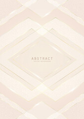 Wall Mural - Vector abstract shiny luxury background in light soft colors with golden lines, glitter and diamond-shaped copy space. Premium multi-layered modern geometric template with place for text