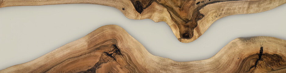 Wall Mural - white epoxy resin panel with walnut, texture for design, source, template