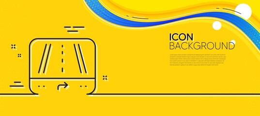 Aufkleber - GPS navigation line icon. Abstract yellow background. Road path sign. Route map device symbol. Minimal gps line icon. Wave banner concept. Vector