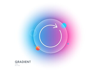Aufkleber - refresh line icon. gradient blur button with glassmorphism. rotation arrow sign. reset or reload sym