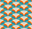 Retro 1970s Inspired Geometric Seamless Pattern Design. 60s And 70s Aesthetic Repeat Pattern. 
