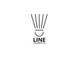 simple line badminton shuttlecock logo icon isolated on white background