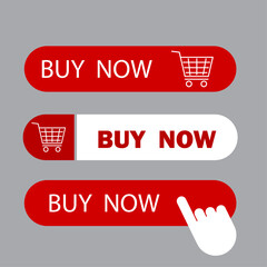 Poster - Buy now sign set. Grocery trolley icon. Site button. Online shop. Business concept. Vector illustration. Stock image. 