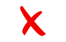Cross Sign Element. Red X Icon Isolated On White Background. Simple Mark Graphic Design. Button For Vote, Decision, Web. Symbol Of Error, Check, Wrong And Stop, Failed. Vector Illustration