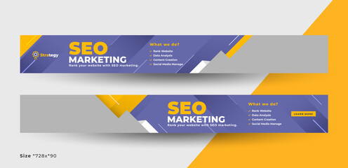 Seo digital marketing large web banner template