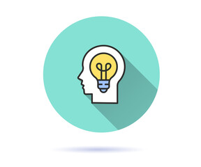 Poster - innovation icon with long shadow for graphic and web design.