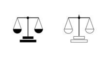 Scale Of Justice Simple Black Icon Isolated On White 
