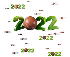 Wall Mural - Many Cricket ball 2022 Designs with many Balls on White