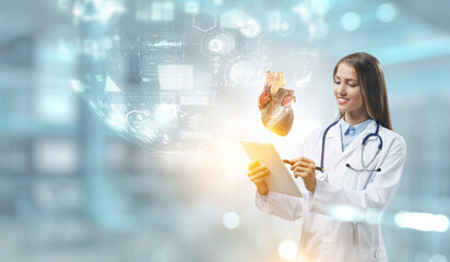 Wall Mural - moderm medicine. cardiology . mixed media