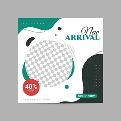 Wall Mural - Fashion sale social media post template design with abstract background