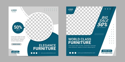 Wall Mural - Furniture social media post template banner for business promotion