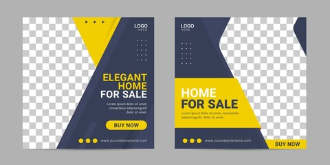 Wall Mural - Home for sale social media post template banner for business promotion