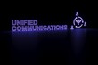 UNIFIED COMMUNICATIONS neon concept self illumination background 3D illustration