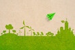 Green paper plane and ecology, green energy environment concept