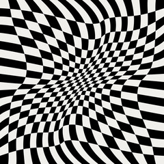 Aufkleber - Seamless convex or concave wavy race flag pattern. Vector pattern squares.