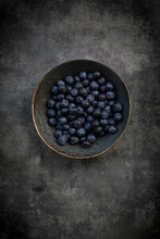 Studio Shot Of Bowl Of Fresh Blueberries