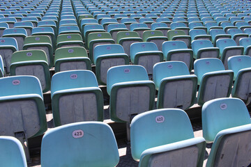 Wall Mural - A folded empty seats in a stadium