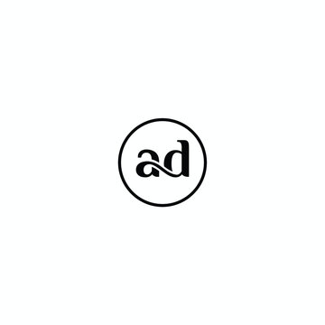 Creative Modern Monogram Logo Letter a d in Circle. Vector Simple Luxury Initial Design