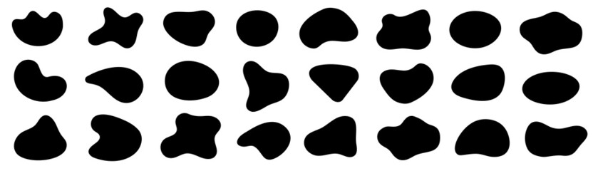 blob shape organic, vector illustration set. collection from abstract forms for design and paint. li