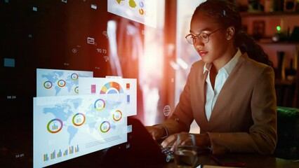 Poster - Electronic Document concept. Electronic application. Paperless work. Digital transformation.