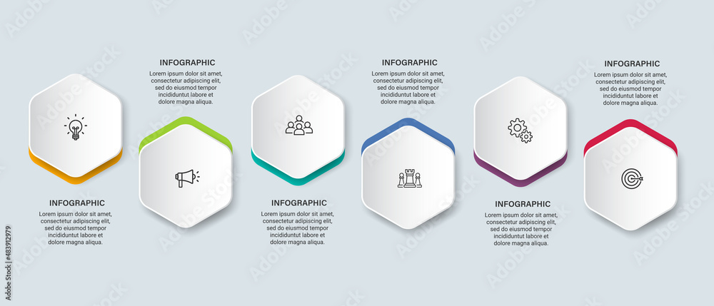 Steps business timeline process infographic template design with icons ...
