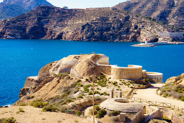 Wall Mural - Ruins on sea coast in Spain