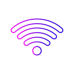 Wifi wireless signal icon sign vector gradient color