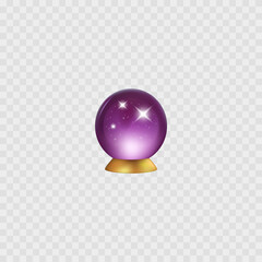 Wall Mural - Magic Ball. Isolater realistic 3D icon. Crystal magic circle. Predict future. Vector