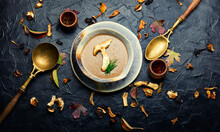 Bowl Of Autumn Mushroom Cream Soup