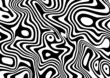 © lesikvit - Black and white abstract striped background.Optical illusion of wrapped shapes.Smooth and wavy lines.Vector illustration.