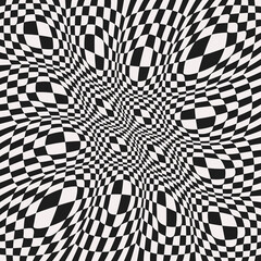Aufkleber - Twisted chessboard pattern. Vector race flag Ppattern. Twisted chess race pattern.