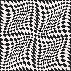 Aufkleber - Rhompbuses black snd white pattern. Simple rhombuses checkered flag.