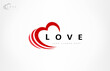 Love hearts shape logo vector