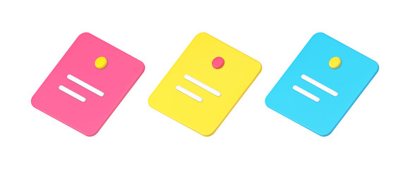 Aufkleber - Bright glossy diagonal dashboard panel with button information device interface 3d icon isometric
