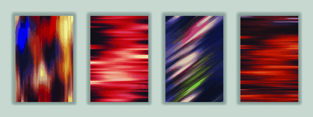 Poster - set of modern abstract color backgrounds. liquid flow style. creative gradient texture for you desig