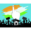 Voting hand of India election, vector illustration