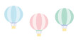 気球のイラスト3カラーセット